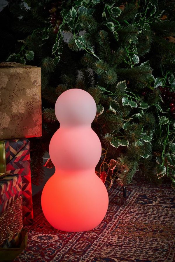 Снеговик с подсветкой красный