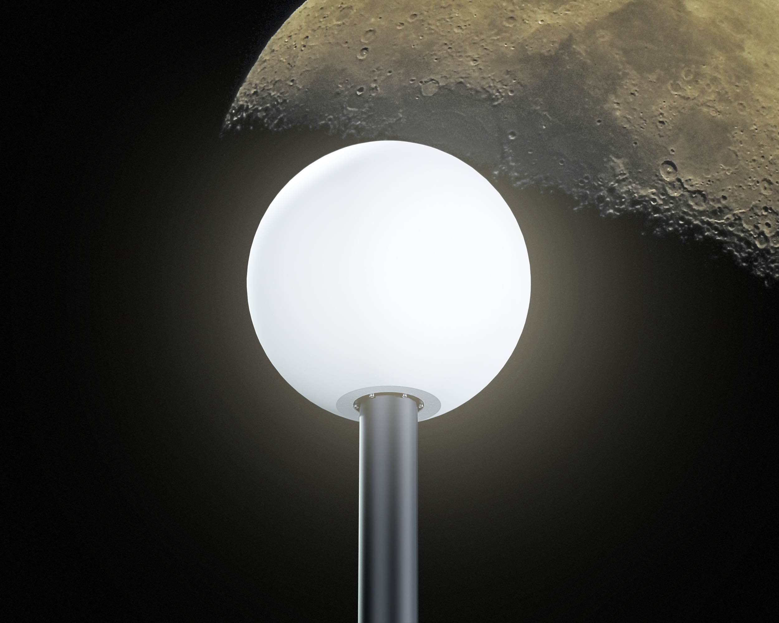Парковый светильник шар под луной